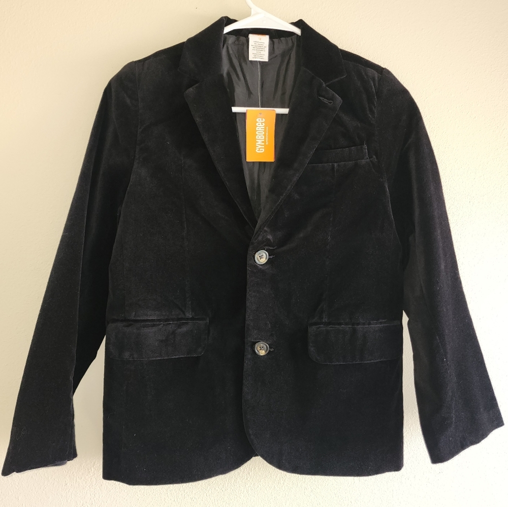 NWT 12 Black Velvet Blazer, Gymboree, Suit Jacket, 100% Cotton, Size 12